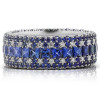 6ctw Princess Cut Blue Sapphire Eternity Ring