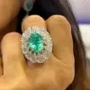 5ct Halo Oval Cut Green Blue Paraiba Cocktail Ring