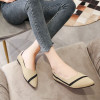 Beige Kint Flat Shoes Ballet Loafers Shoes