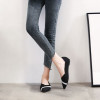 Black Kint Flat Shoes Ballet Loafers Shoes