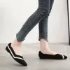 Black Kint Flat Shoes Ballet Loafers Shoes