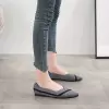 Ash Gray Kint Flat Shoes Ballet Loafers Shoes