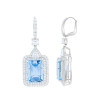 18ctw Emerald Cut Aquamarine Art-deco Drop Earrings