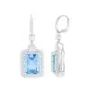 18ctw Emerald Cut Aquamarine Art-deco Drop Earrings