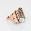 20ct Emerald Cut Aquamarine Bold Vintage Cocktail Ring
