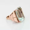 20ct Emerald Cut Aquamarine Bold Vintage Cocktail Ring