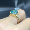5ct Cushion Cut Aquamarine European Shank Engagement Ring