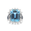 8.4ct Emerald Cut Aquamarine Cocktail Ring