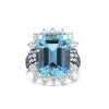 8.4ct Emerald Cut Aquamarine Cocktail Ring