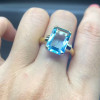 8.4ct Emerald Cut Aquamarine Engagement Ring