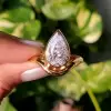 3ct Pear Cut Curved Shank Modern Simple Engagement Ring