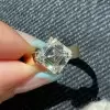 5.6ct Asscher Cut White Sapphire Engagement Ring