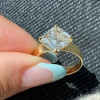 5.6ct Asscher Cut White Sapphire Engagement Ring