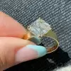 5.6ct Asscher Cut White Sapphire Engagement Ring