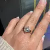 5.6ct Asscher Cut White Sapphire Engagement Ring