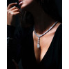 Pear Cut Blue Sapphire Pendant Necklace