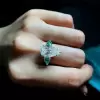 Pear Cut Emerald Ring & Earrings Jewelry Set for Women