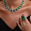 Luxury Cushion Cut Emerald Necklace for Women