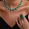 Luxury Cushion Cut Emerald Necklace for Women