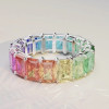 12ctw Radiant Cut Multicolor Sapphire Rainbow Eternity Ring