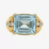 14ct Emerald Cut Aquamarine Vintage Cocktail Ring