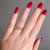Handmade Delicate Round Cut Sterling Silver Women's Band