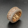 9.75ct Micro-pave Setting Emerald Cut Eternity Band in Rose Gold