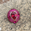 5.8ct Oval Cut Ruby Allover Paved Vintage Cocktail Ring
