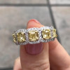 Handmade Fancy Yellow Cushion Cut  Women's Band