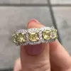 Handmade Fancy Yellow Cushion Cut  Women's Band