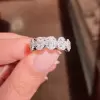 Handmade Halo Oval Cut Sterling Silver Wedding Band