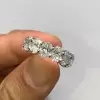 Handmade Oval Eternity Created Sapphire Wedding Band