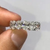 Handmade Oval Eternity Created Sapphire Wedding Band
