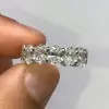 Handmade Oval Eternity Created Sapphire Wedding Band