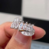 Handmade Marquise Cut 925 Sterling Silver Wedding Band