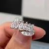 Handmade Marquise Cut 925 Sterling Silver Wedding Band