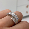Handmade Marquise Cut 925 Sterling Silver Wedding Band