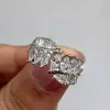 Handmade Marquise Cut 925 Sterling Silver Wedding Band