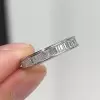 3.85ct Emerald Cut White Sapphire Eternity Band
