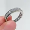 3.85ct Emerald Cut White Sapphire Eternity Band