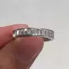 3.85ct Emerald Cut White Sapphire Eternity Band