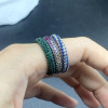 Emerald Inside and Out Paved Eternity Ring