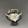 Heart Cut White Sapphire Initials Engagement Ring