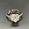 Heart Cut White Sapphire Initials Engagement Ring