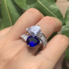 7ctw Pear Cut Two Stone Bypass Cocktail Ring