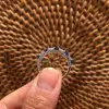 Handmade 1.65CT Sapphire & Diamond Anniversary Band