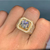 3.8ct Round Cut White Sapphire Paved Bold Men's Ring