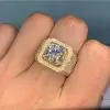 3.8ct Round Cut White Sapphire Paved Bold Men's Ring