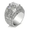 10ct Invisible Setting Emerald Cut White Sapphire Engagement Ring