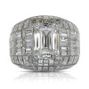 10ct Invisible Setting Emerald Cut White Sapphire Engagement Ring